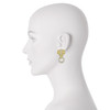 Ciner Gold Emerald Pave Ram Head Earrings