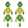 Vintage Gripoix Green Yellow Glass Earrings