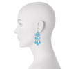 Siman Tu Blue Aqua Glass Earrings