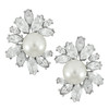 Kenneth Jay Lane Pearl Crystal Flower Earrings