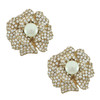 Ciner Lana Pearl Centre Flower Earrings