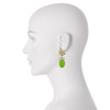 Ciner for Sophie Kelly Green Crystal Leaf Drop Earrings