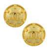 Vintage Chanel Medium Gold CC Logo Button Earrings