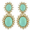 Ciner for Sophie Mint Cabochon Earrings