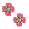 Ciner for Sophie Peony Pink Crystal Flower Earrings