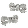 Ciner Silver Crystal Bow Earrings