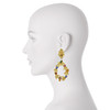 Vintage Yves Saint Laurent Gold Leaves Gem Earrings