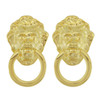 Kenneth Jay Lane Gold Lion Doorknocker Earrings