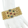 Ciner Multicolored Cabochon Gold Bracelet
