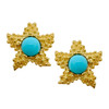 Kenneth Jay Lane Gold Turquoise Starfish Earrings