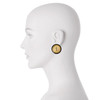 Vintage Chanel Gold Logo Black Button Earrings