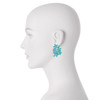 Siman Tu Turquoise Crystal Floral Earrings