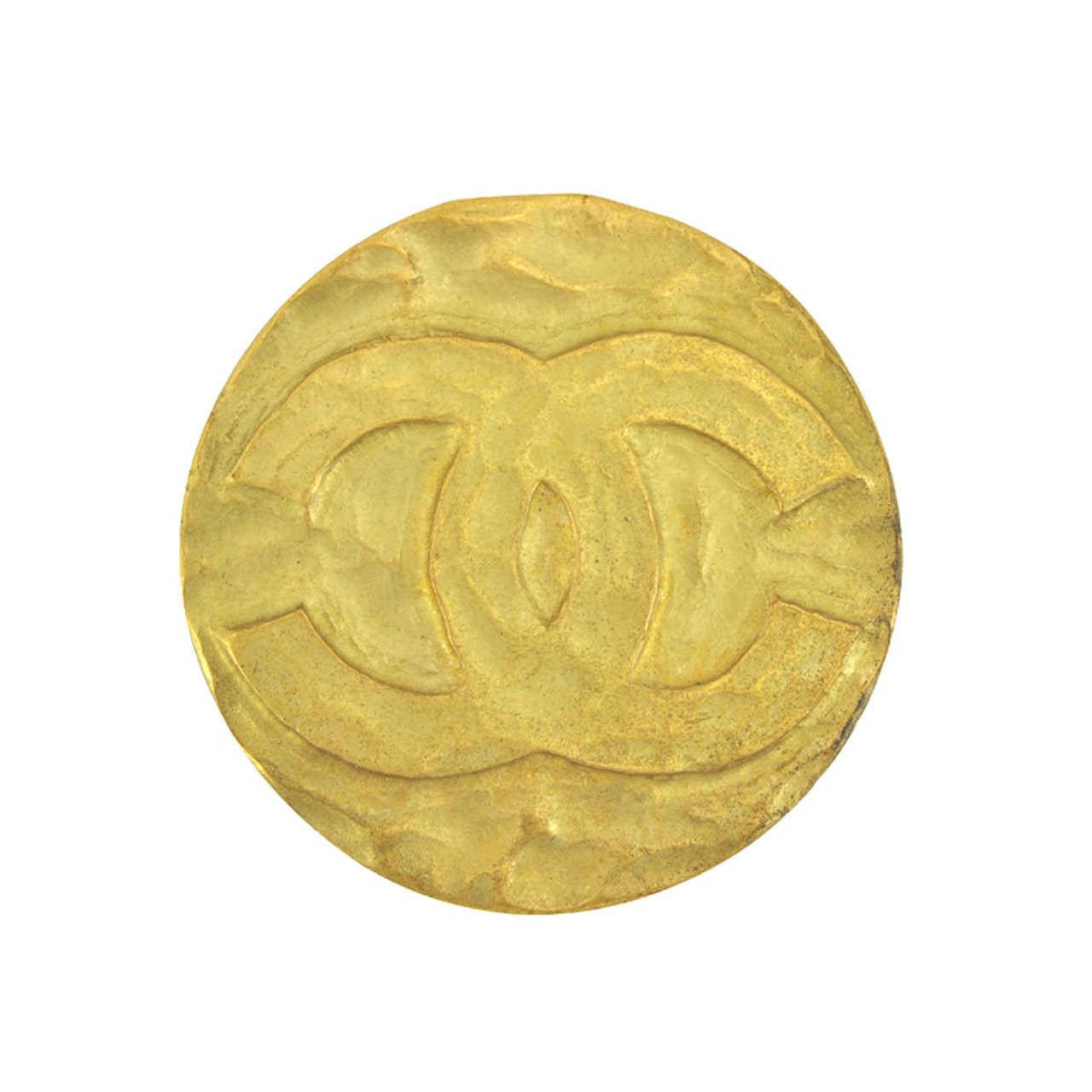 Vintage Chanel Simple CC Logo Round Brooch