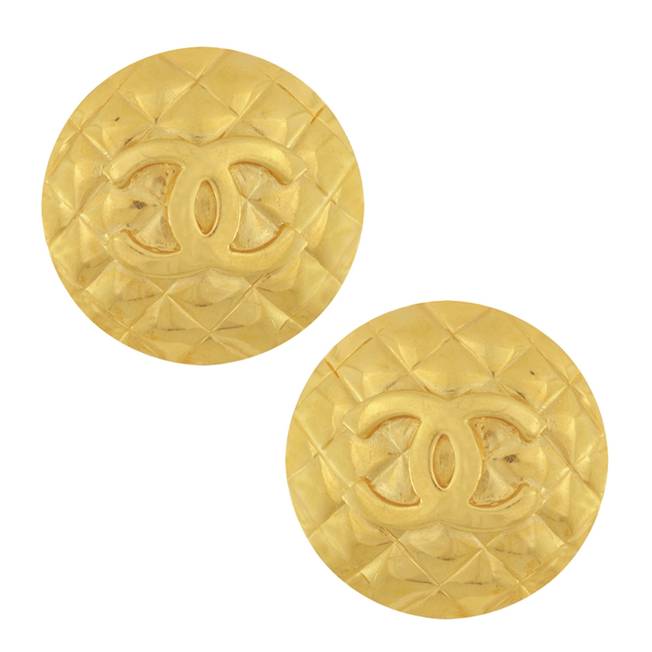 chanel quilted earrings