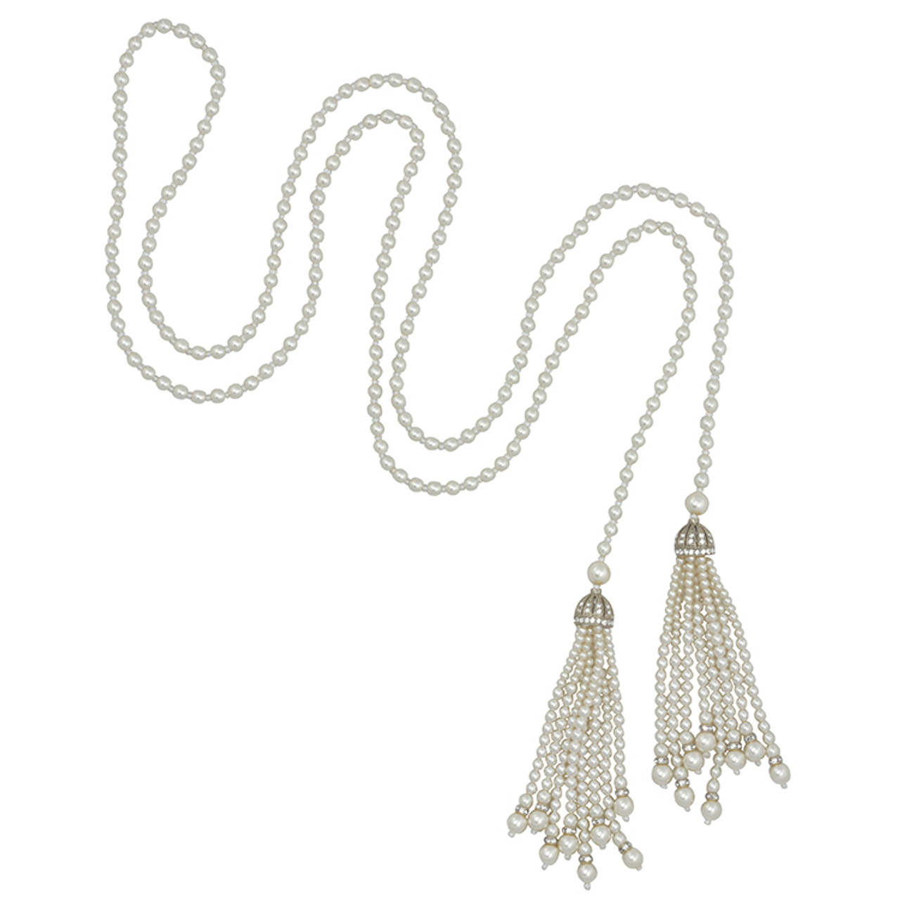 Ben Amun Double Tassel Pearl Necklace