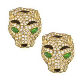 Ciner Crystal Emerald Tiger Earrings