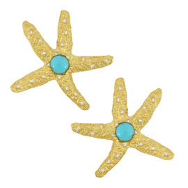 Kenneth Jay Lane Turquoise Starfish Earrings