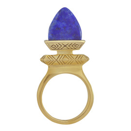 House of Harlow 1960 Lapis Rock Out Ring