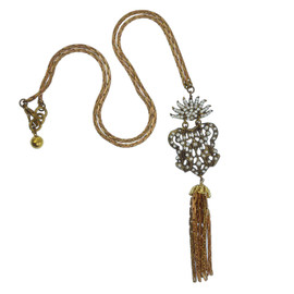 Lulu Frost Crystal Crest Tassel Necklace