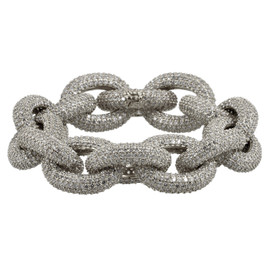 Zirconmania Gunmetal Pave Link Bracelet