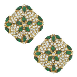 Ciner Large Emerald Pave Earrings