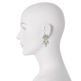 Ben Amun Crystal Flower Pearl Drop Earrings