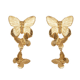 Jennifer Behr Gold Avah Butterfly Drop Earrings