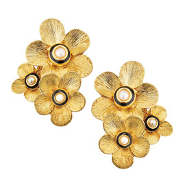 Kenneth Jay Lane Cluster Flowers Earrings