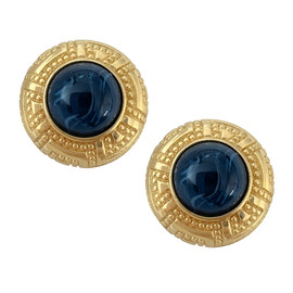 Vintage Christian Dior Round Sapphire Earrings