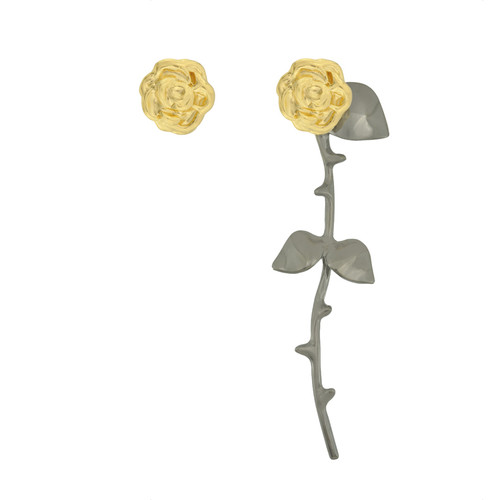 Smith/Grey Marina Gold Black Rose Earrings