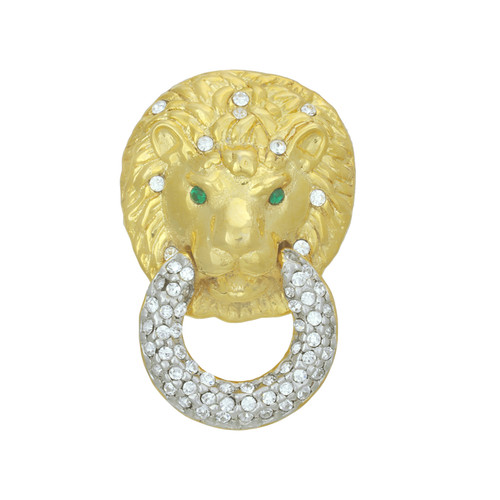 Kenneth Jay lane Crystal Lion Head Ring