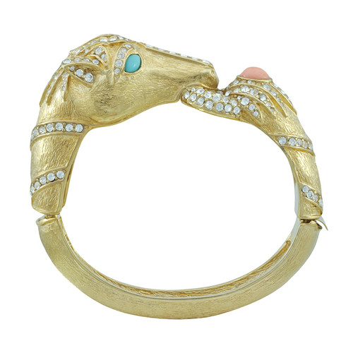 Ciner Gold Coral Turquoise Horse Bracelet