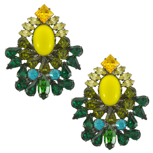 Dannijo Magnolia Yellow Emerald Earrings