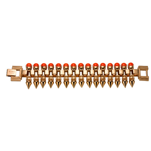 Mawi Neon Orange Pearl Spike Bracelet