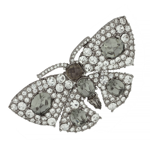 Ciner Smoked Crystal Butterfly Brooch