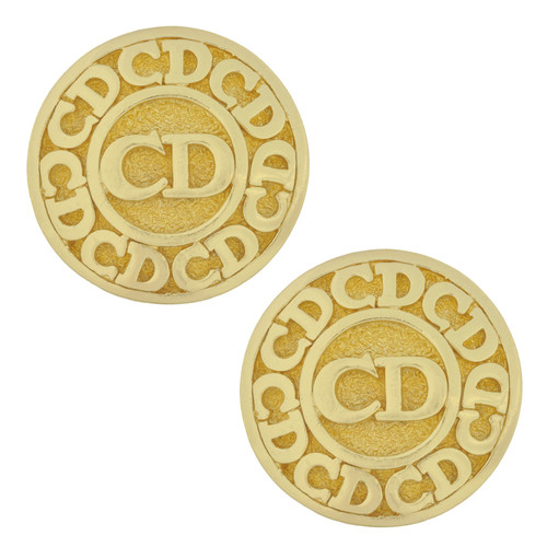 Vintage Christian Dior Gold Logo Earrings