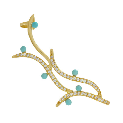 Joanna Laura Constantine Crystal Turquoise Fire Ear Cuff