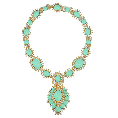 Ciner for Sophie Nadya Sea Green Statement Necklace