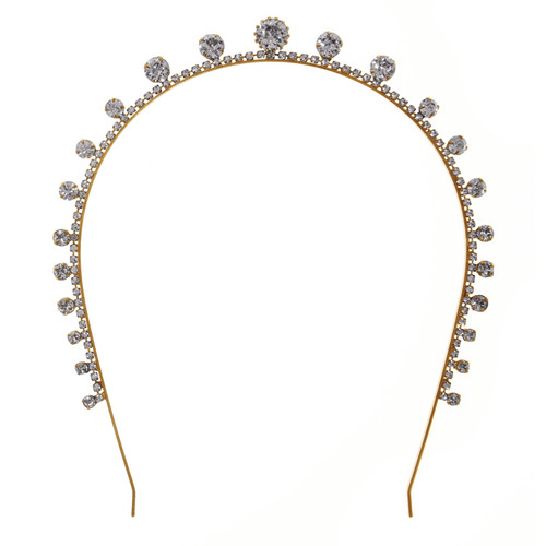 Jennifer Behr Dot Gold Crystal Tiara Headband