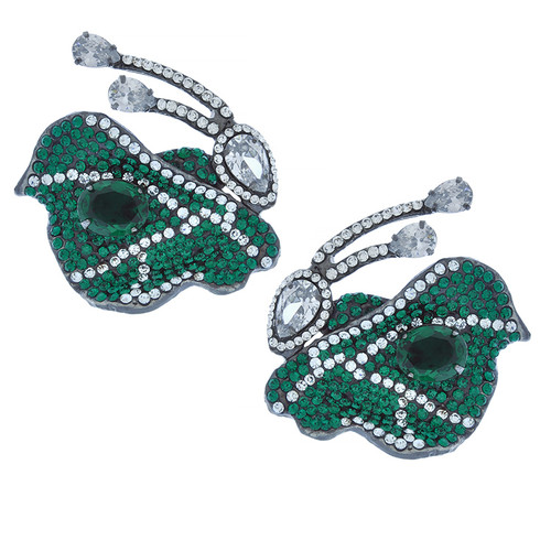 Mei's Jewelry Green Emerald Butterfly Earrings