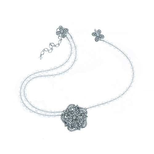 Mei's Jewelry Crystal Flower Choker