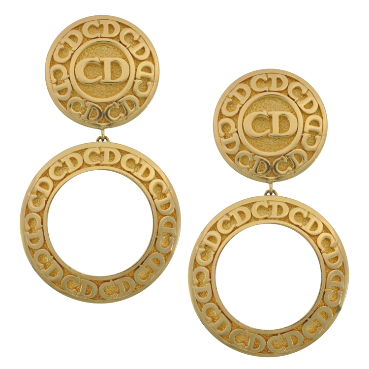 dior logo drop earrings