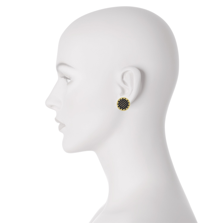 House of Harlow 1960 Crystal & Leather Sunburst Button Earrings - Gold,  Gold-Tone Metal Stud, Earrings - WHAUS21848 | The RealReal