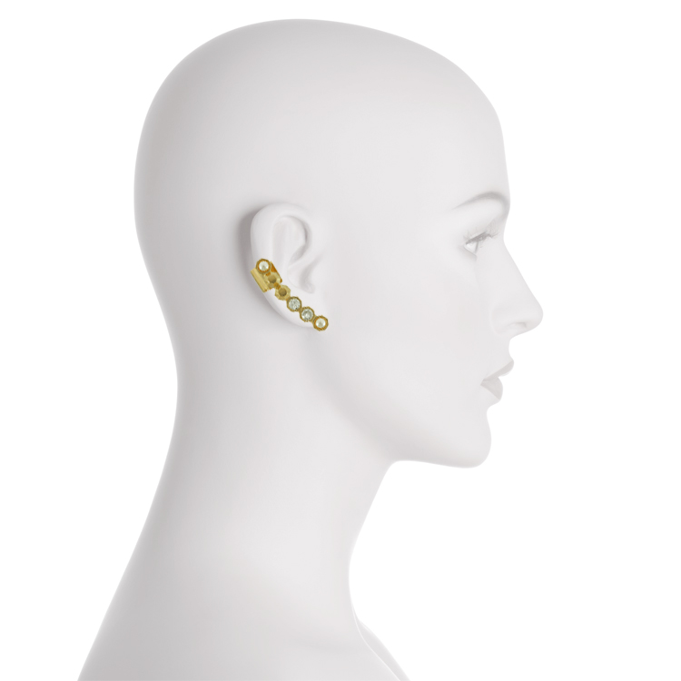 MFP Crystal Pearl Gold Ear Cuff Set - Main Image