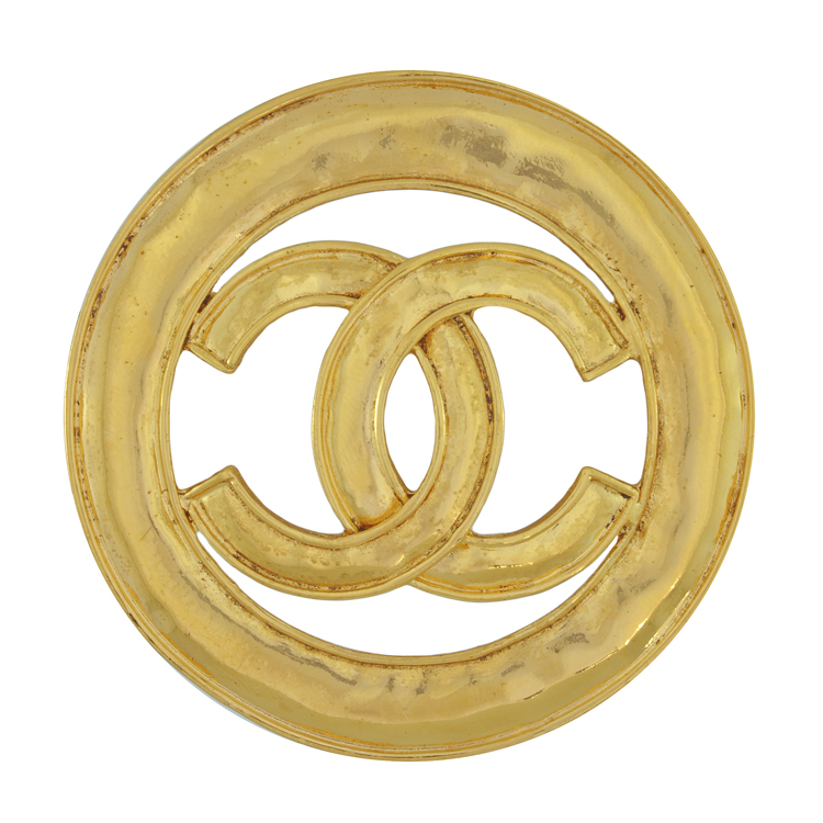 Gold Chanel CC Brooch  Designer Revival