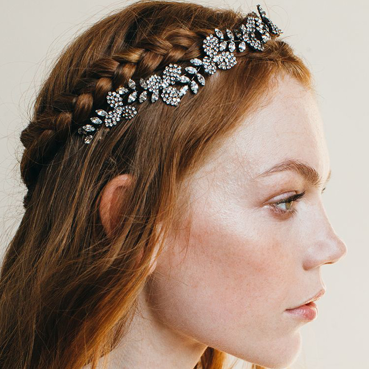 Jennifer Behr Celeste Gunmetal Circlet Hair Accessory display picture 2