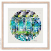 Chandelier original digital work on green with Natural frame | Kate Barry Artist