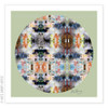 Lime Markings original digital work on green unframed | Kate Barry Artist