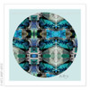 Speckled French Hen original digital work on blue unframed | Kate Barry Artist