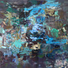 Blue Intervention | 78 cm x 78 cm | Framed | Oil on canvas